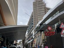 Street level : left IC entrance, far right the Voco building