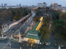 Stadparkt metro station is directly opposite hotel 