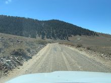 After a mile or so, I decided to turn around. The rocks were sharp and the road was washboarded. 