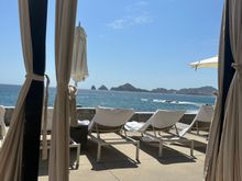 View from the cabana by the smaller pool