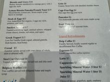 Breakfast menu.