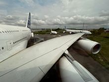 Imposing wing view with the other prototypes in the background