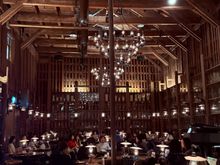 Gas Lamp lit coffee shop