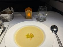 Roasted honey parsnip Soup with crispy leeks
