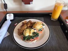 Eggs Benedict w OJ. 