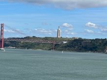 Bridge and Statue of Christ across the river