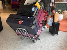 The amount of luggage people take on a cruise  - if preoared to be stranded on a tropical island :): good thing the doormen are strong