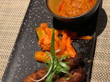Chicken satay - well charred and nicely paired with sauce and achar. So superb we ordered repeats. 