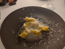 Cheese and peppercorn pasta….to die for. Chewy texture with fatty cheese cut through by the sharp peppercorn.