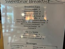 Breakfast menu (sorry for the glare) 