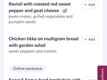QR20 : DUB-DOH, Oct 30

Has anyone tried the Chicken Tikka on multigrain bread?
The other choices we are being presented with are 2 beef dishes or 2 cheese dishes, neither of which I eat. A poorly thought out menu really.
Ideally I would rather a hot meal but fear the chicken tikka is a cold sandwich?