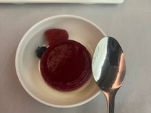 Raspberry panna cotta