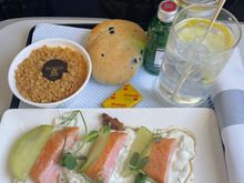 Hot smoked salmon (very nice) MUC-LHR on 26/2