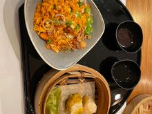 Dim sum and Korean chicken fried rice