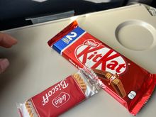 YTZ-YUL return flight, choice of Miss Vickies, Giant KitKat and Biscoffs