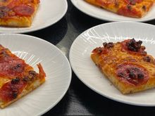 I can not find the meaty, cheesy and fatty stuff anymore, so here is what left of other stuff.
Trust me, it looks like a Chicago pizza shop slice ... may be next time.
