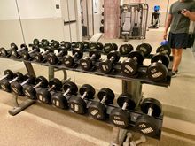 Free weights only go up to 50 lbs