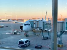 A350 at the gate
