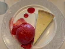 Lemon Tart - with a very un-BA like generous sorbet portion!