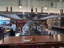 Open plan kitchen in main dining room 