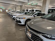 Emerald fleet of Camrys and Malibus