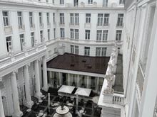 The interior courtyard with a fountain is probably really nice in the summer, particularly at night when it is lit. 