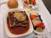 Vegetarian lasagne.  A good dish, tasty and well prepared.  We both much preferred this to the prawn machbous.  