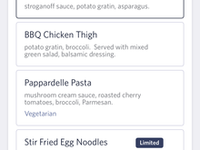 Pre-select meal options. My seat mate had the stir fried egg noodles, which looked pretty decent.