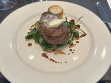 Filet. Cooked medium rare and ordered a side of fries. The salad worked well to balance out the beef. 