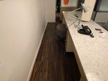 Space behind the desk.