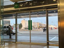 View to hotel from inside the train station - can’t miss it

