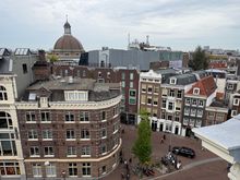 Looking towards the new rooftop area of Marriott's renovated Renaissance hotel. 
