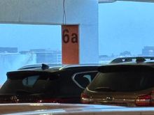 Reminding myself where I parked! The awful weather in the Bay Area clearly evident!