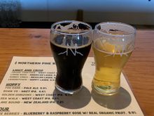 Northern Pine Brewing: Rye God Rye (rye porter) and Sea Walk (IPA with Cascade, Centennial, Columbus, Chinook, and CryoCitra hops)