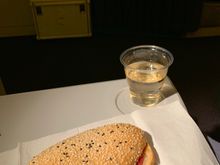 FRA-JFK: Turkey salami and Gouda cheese sandwich