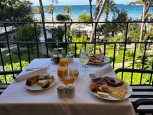 Breakfast view from the club seating area. It is the same view as non club, just a bit further down the patio cordoned off so less crowded.