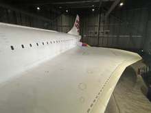 That stunning wing, seen from door separating the front and rear cabins.