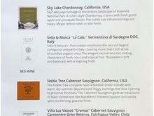 Wine menu