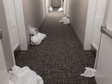mess in hallway