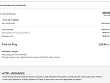 And a normal room at the same hotel, same dates, showing the destination fee, and the same message.