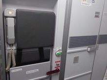 Both toilets, and the in built crew seat and pa on the toilet door.