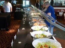 Looking down from the salad side