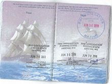 Passport stamps from each stop except KWA