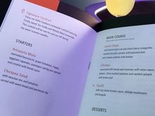 JFK-LAX dinner menu