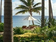 VA view across the villa garden and beach area