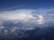 Spectacular view of Cumulonimbus clouds over Mozambique (EK772 CPT-DXB)
