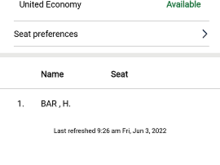 Standby seats are available (green text saying "available") but no seats available for purchase.