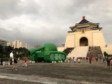 Was in Taipei over the weekend and they had this subtle reminder on Democracy Boulevard.