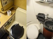 Two types of Superliner bathroom