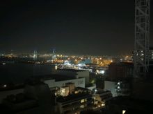 View towards the Yokohama Bay Bridge at night